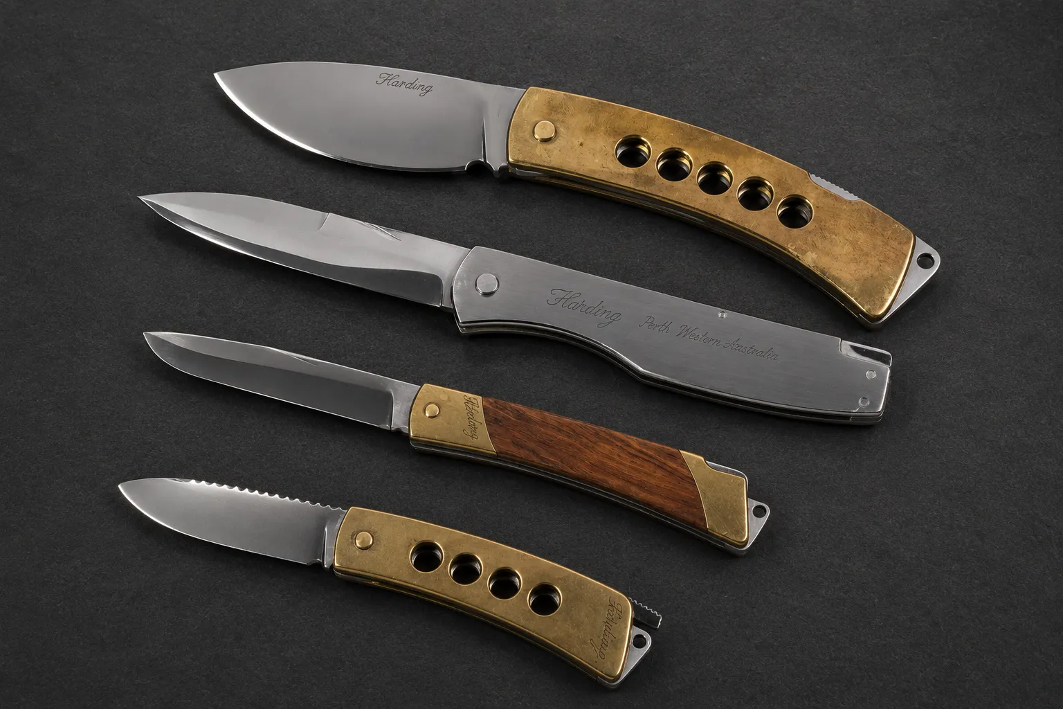 Handmade folding knives by Lloyd Harding