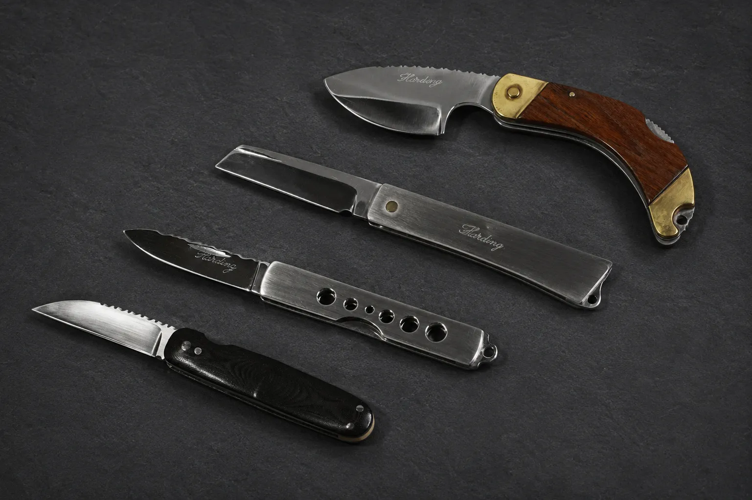 Handmade folding knives by Lloyd Harding