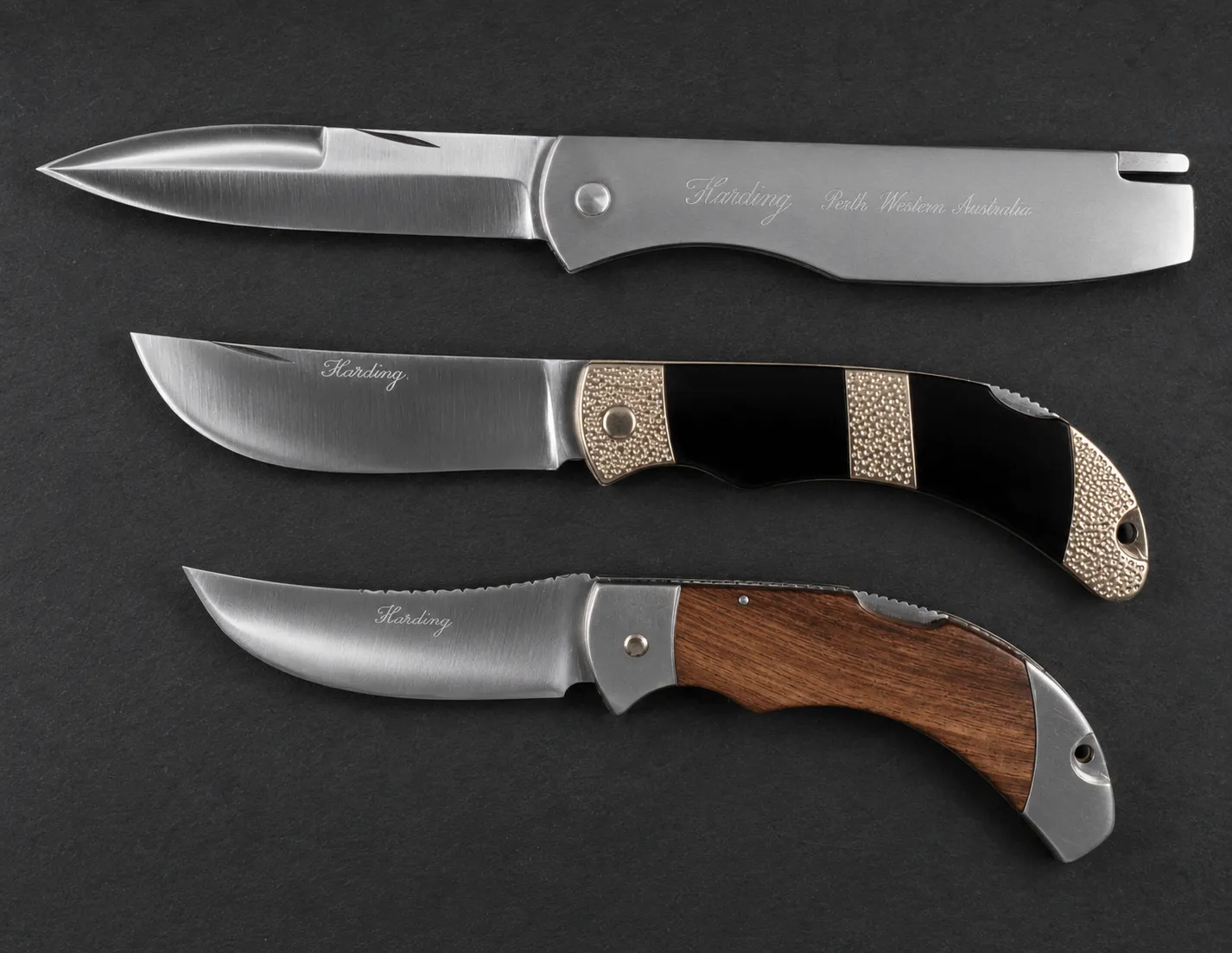 Handmade folding knives by Lloyd Harding