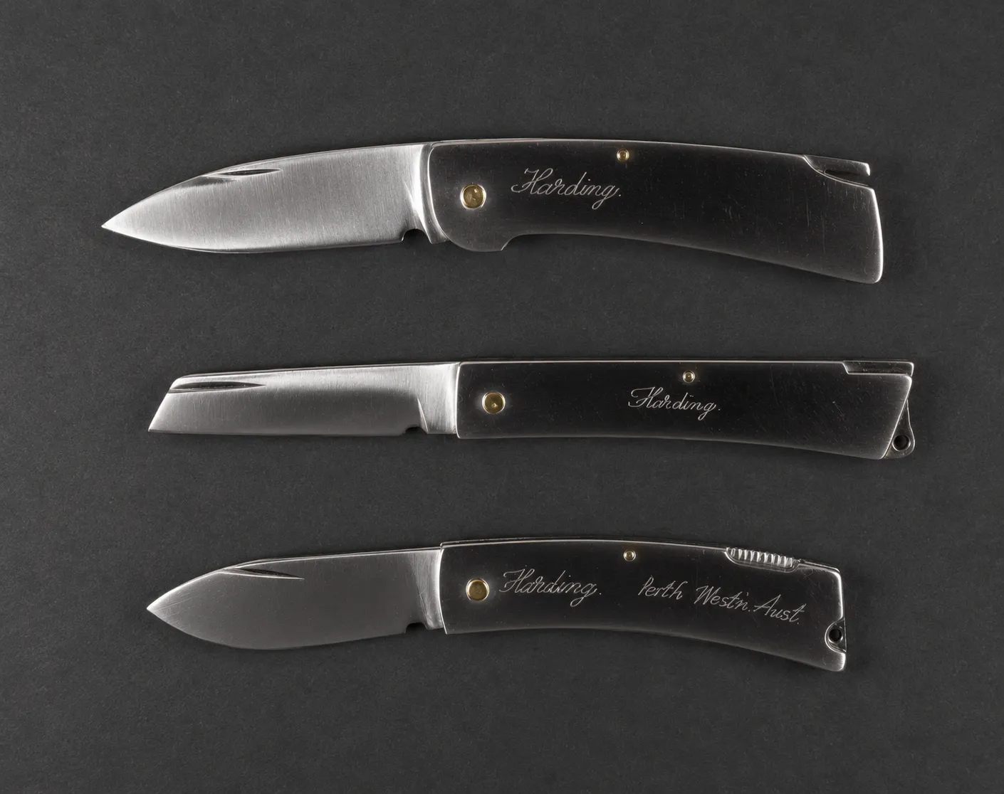 Handmade folding knives by Lloyd Harding