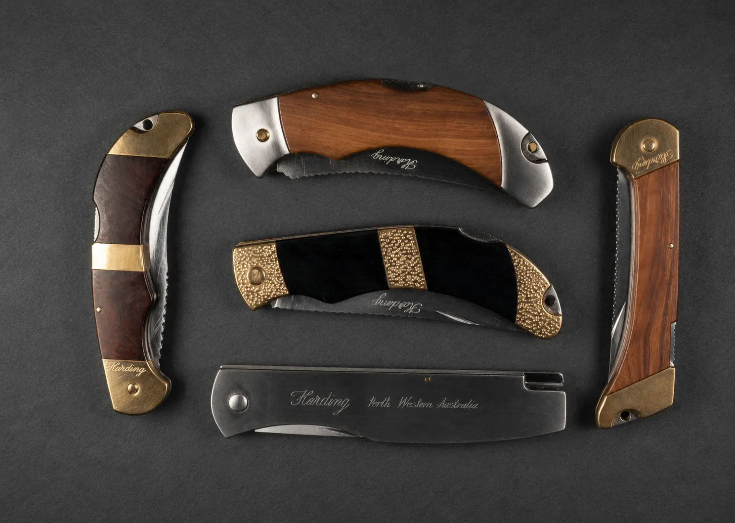 Handmade folding knives by Lloyd Harding