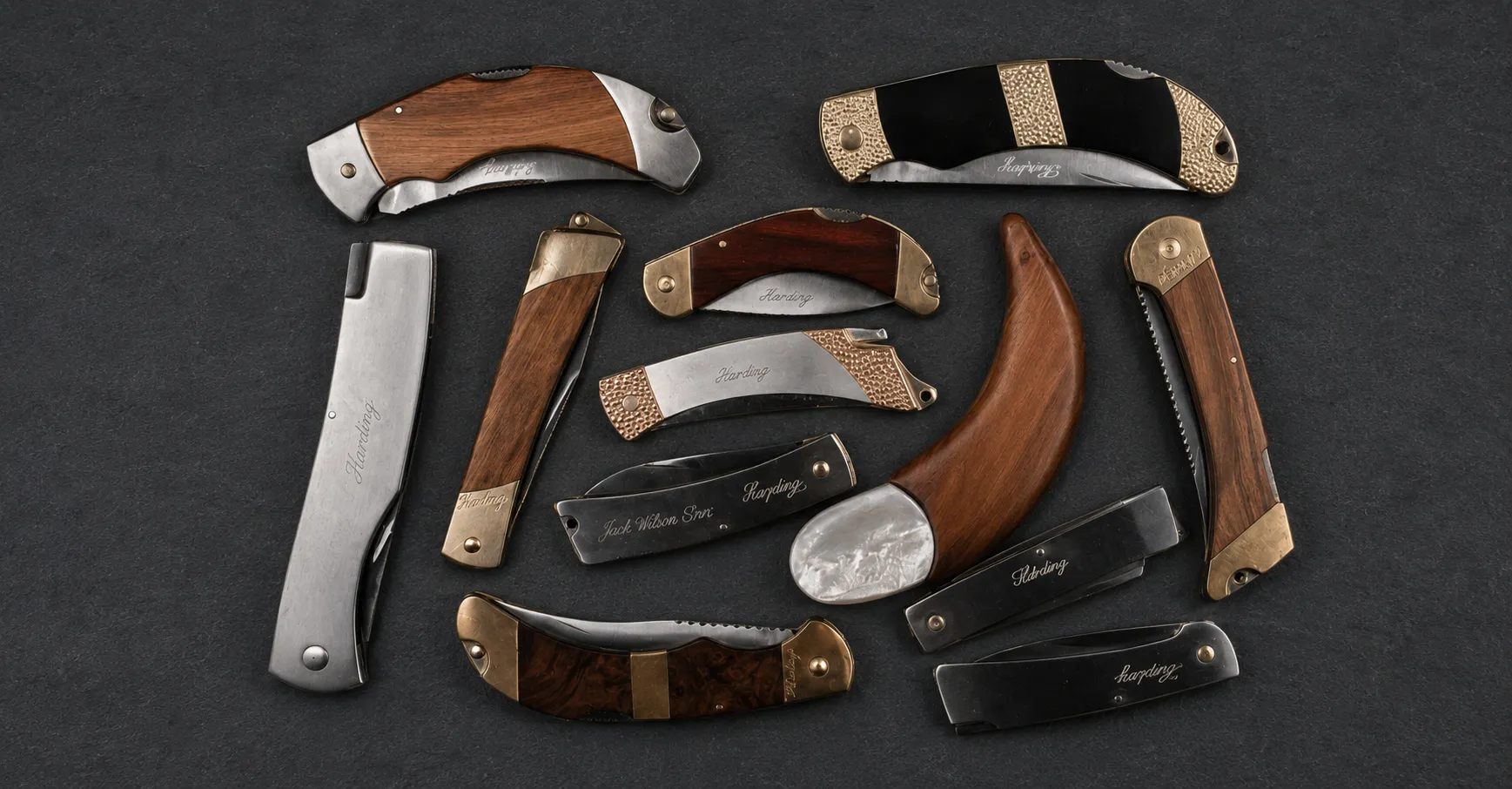 Handmade folding knives by Lloyd Harding