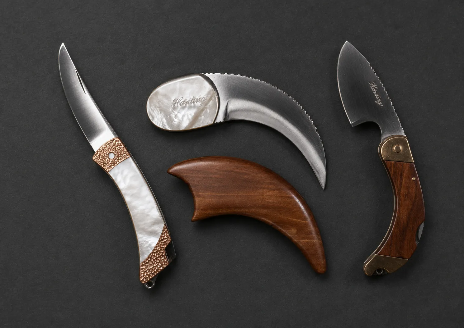 Handmade folding knives by Lloyd Harding