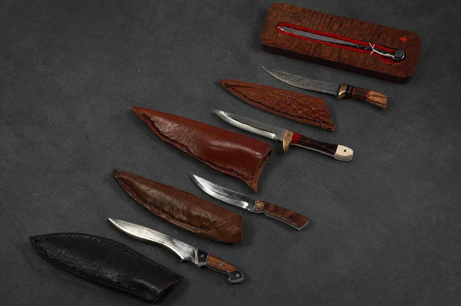 Handmade miniature knives by Lloyd Harding
