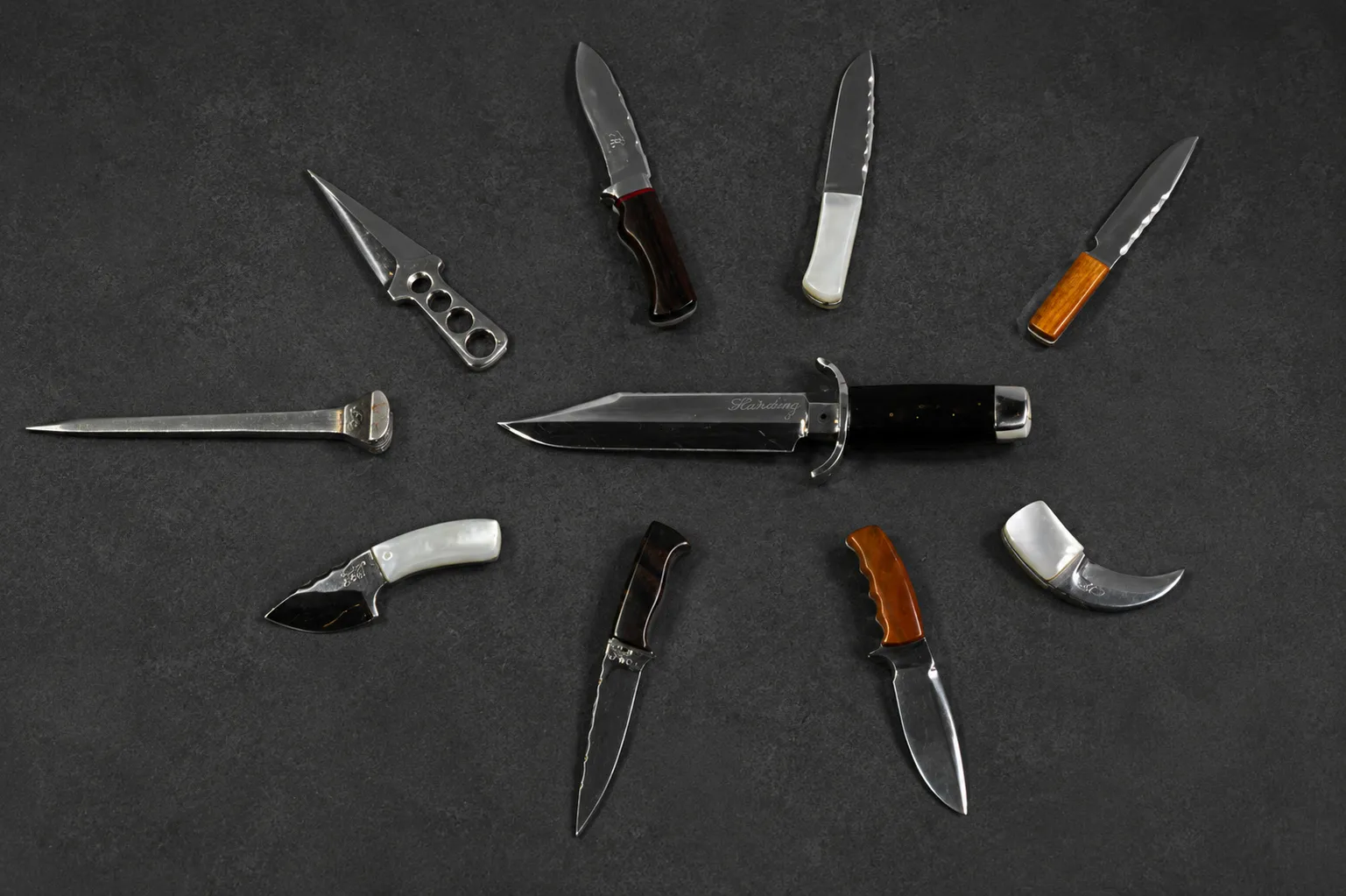 Handmade miniature knives by Lloyd Harding