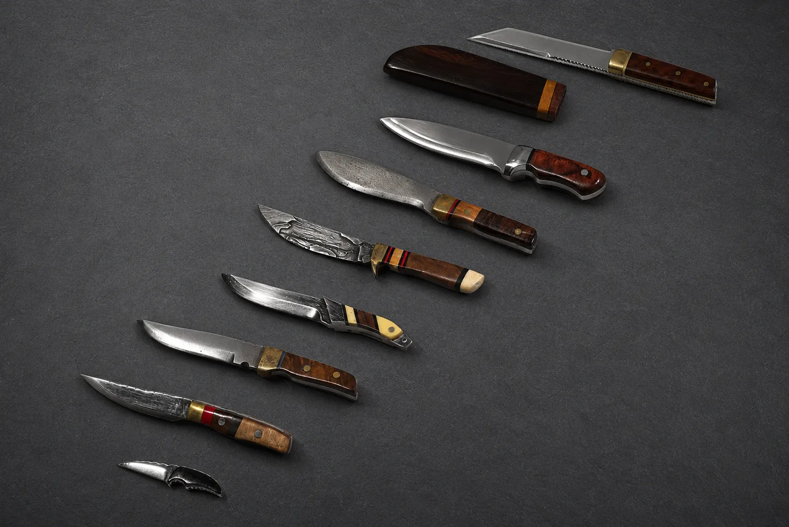 Handmade miniature knives by Lloyd Harding