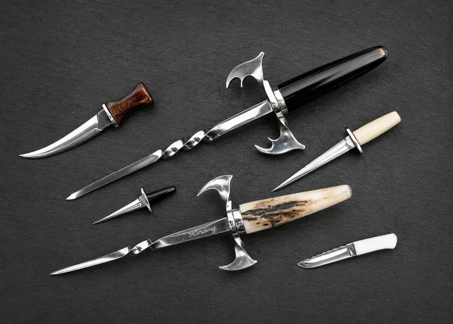 Handmade miniature knives by Lloyd Harding