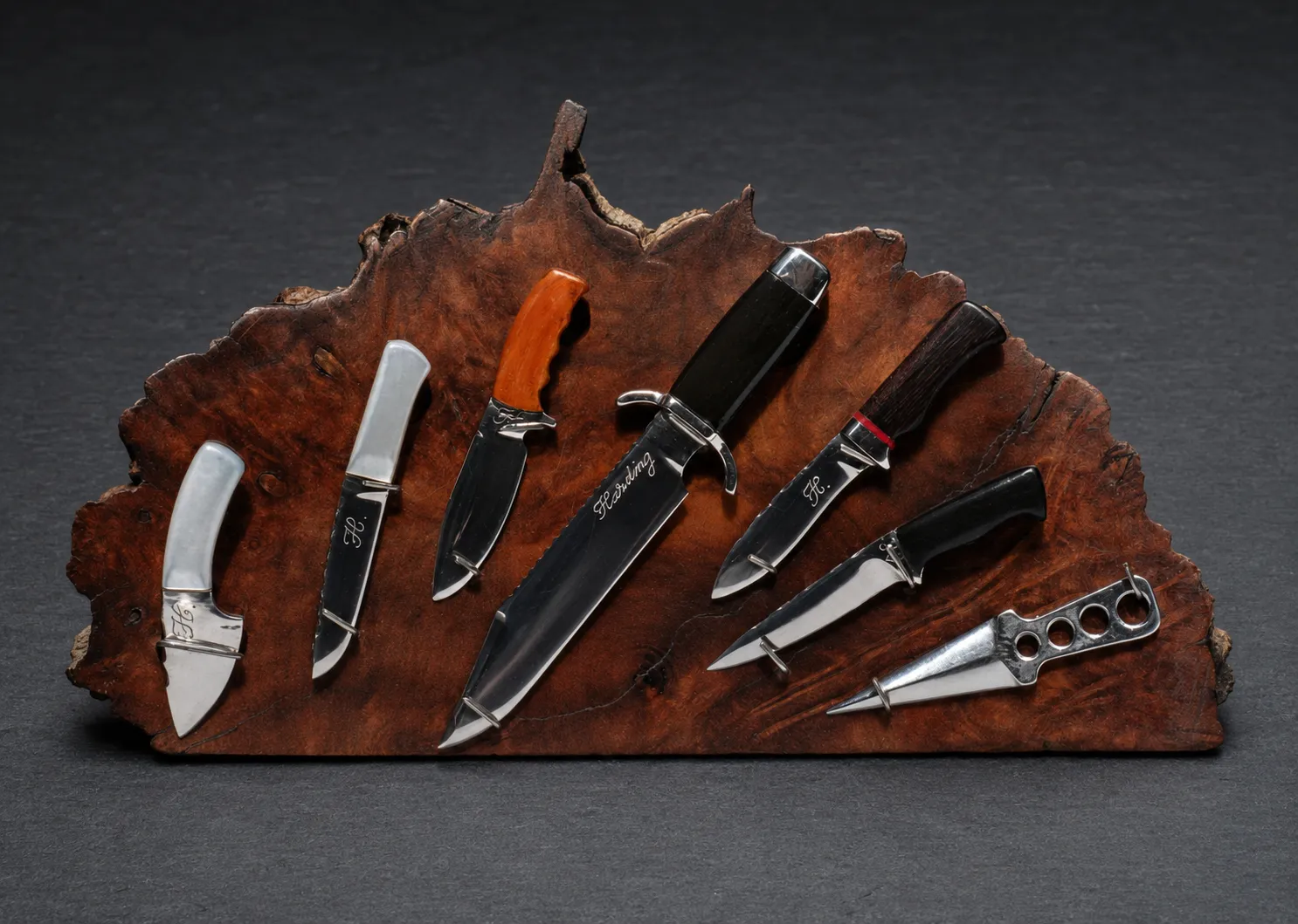 Handmade miniature knives by Lloyd Harding