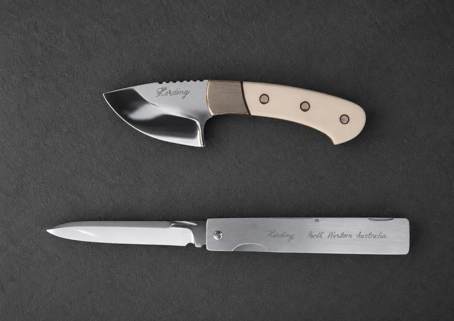 Handmade miniature knives by Lloyd Harding