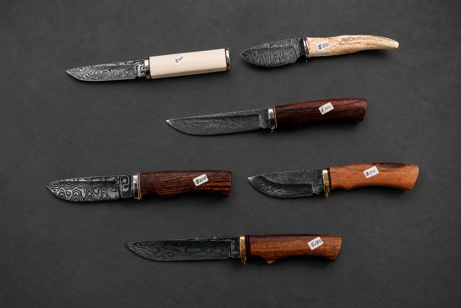Handmade skinning knives by Lloyd Harding