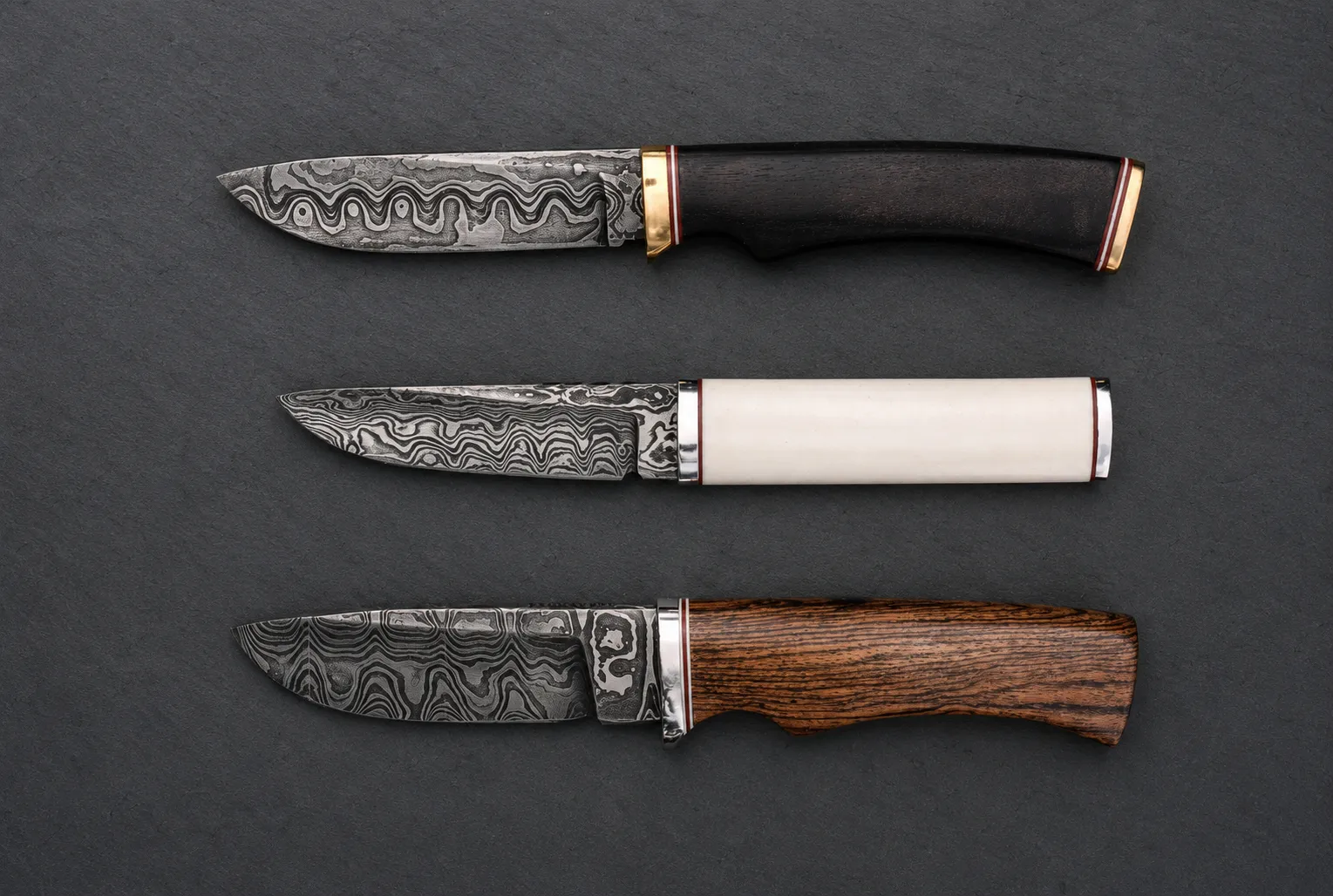 Handmade skinning knives by Lloyd Harding