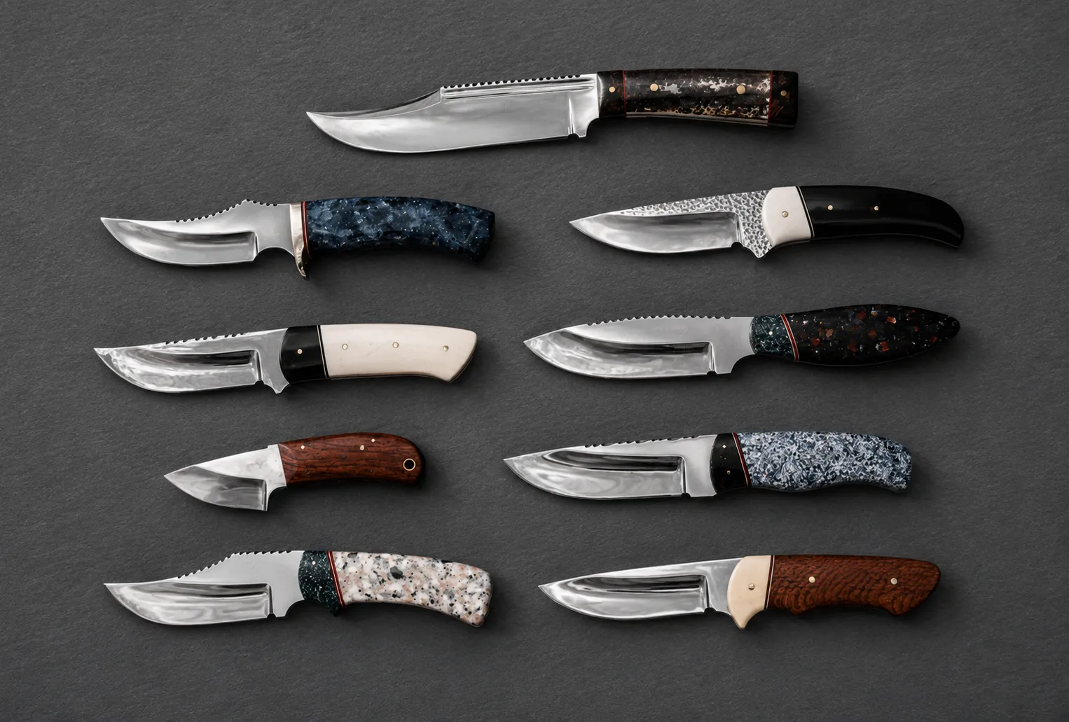 Handmade skinning knives by Lloyd Harding