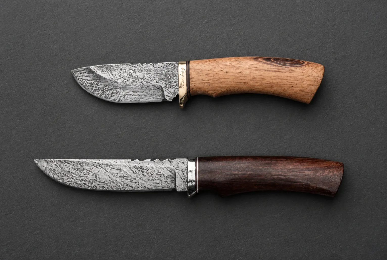 Handmade skinning knives by Lloyd Harding