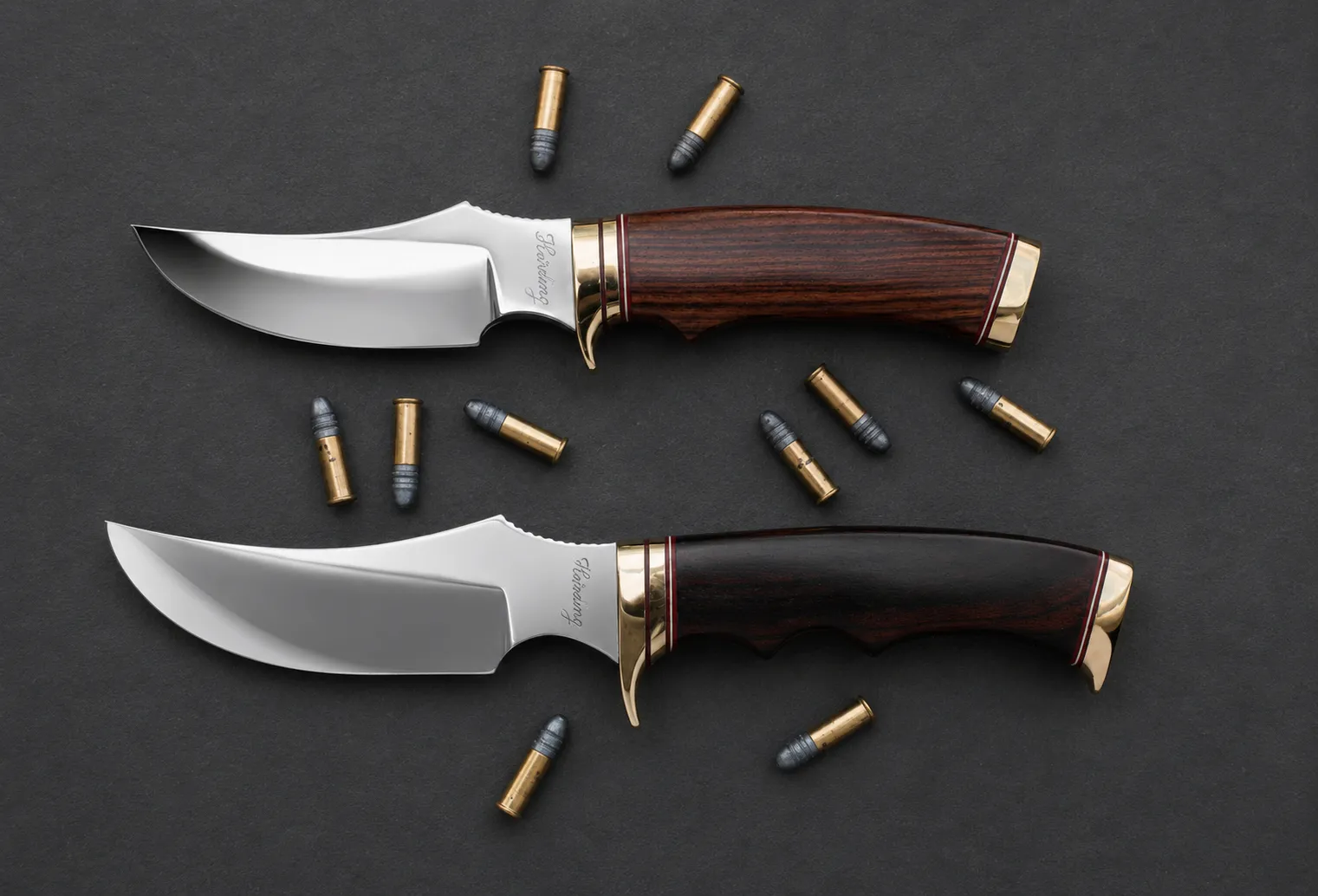 Handmade skinning knives by Lloyd Harding
