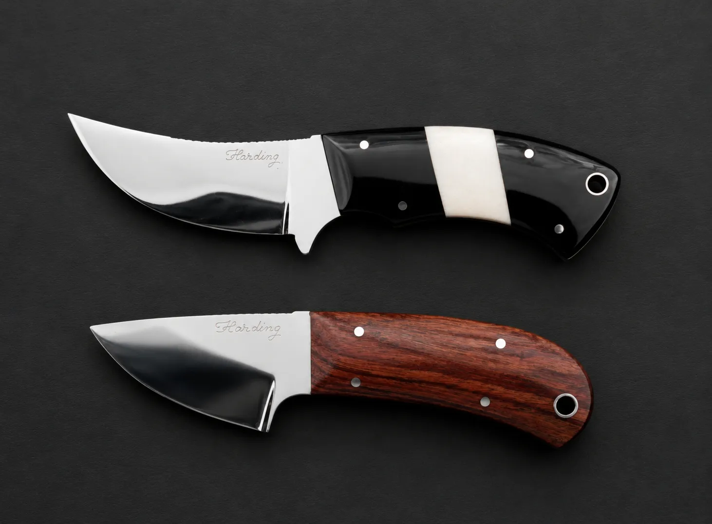 Handmade skinning knives by Lloyd Harding