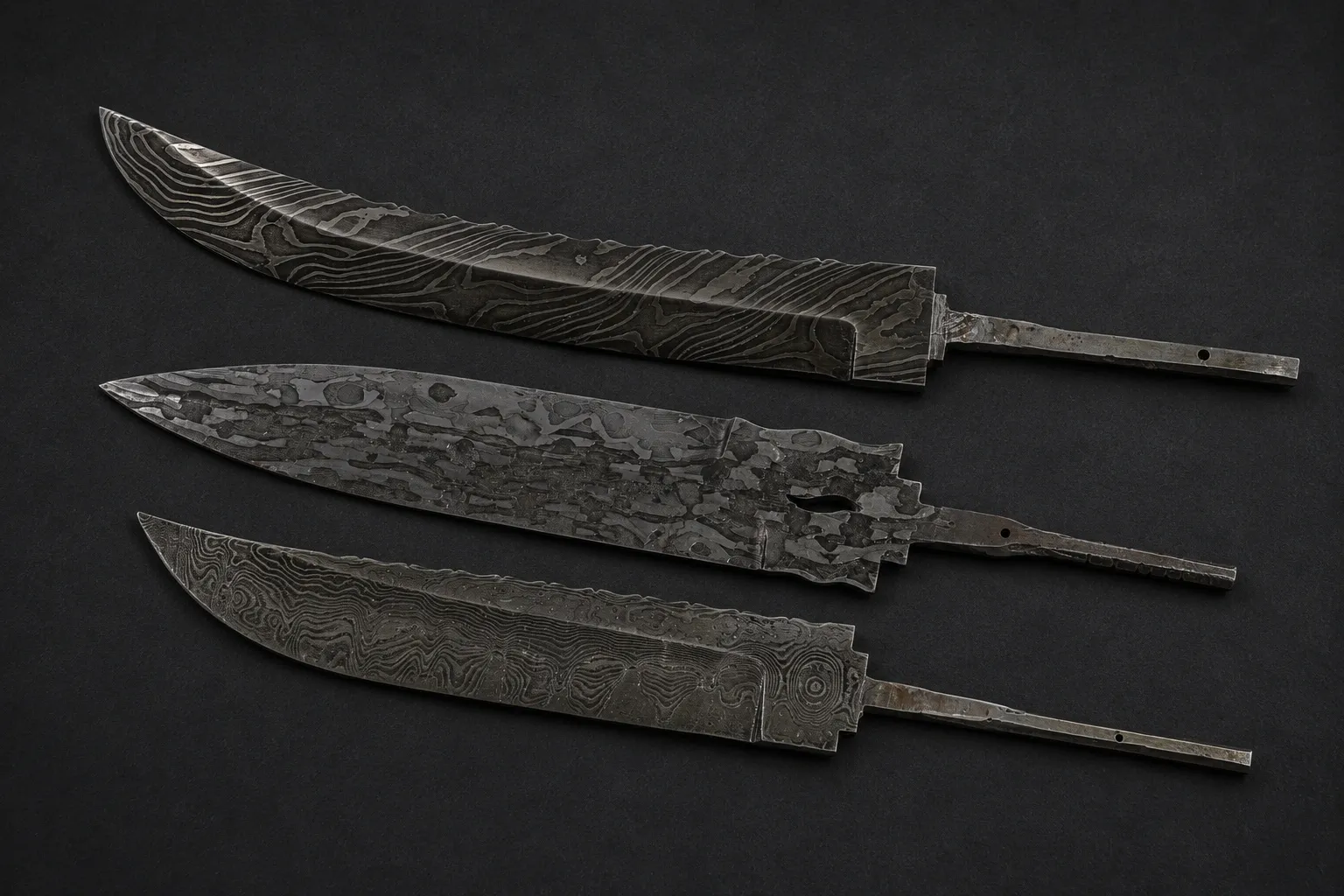 Handmade unfinished knives by Lloyd Harding