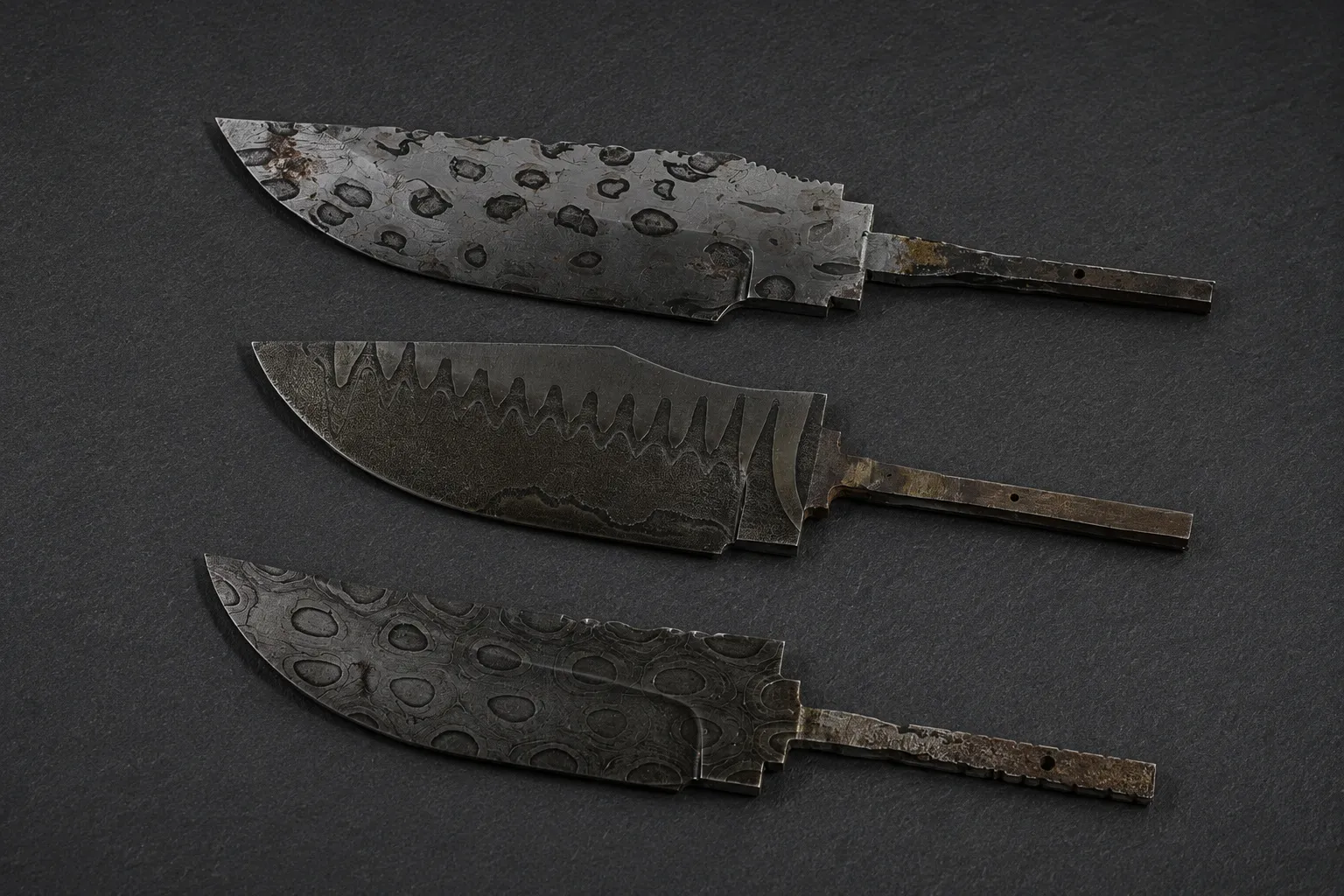 Handmade unfinished knives by Lloyd Harding