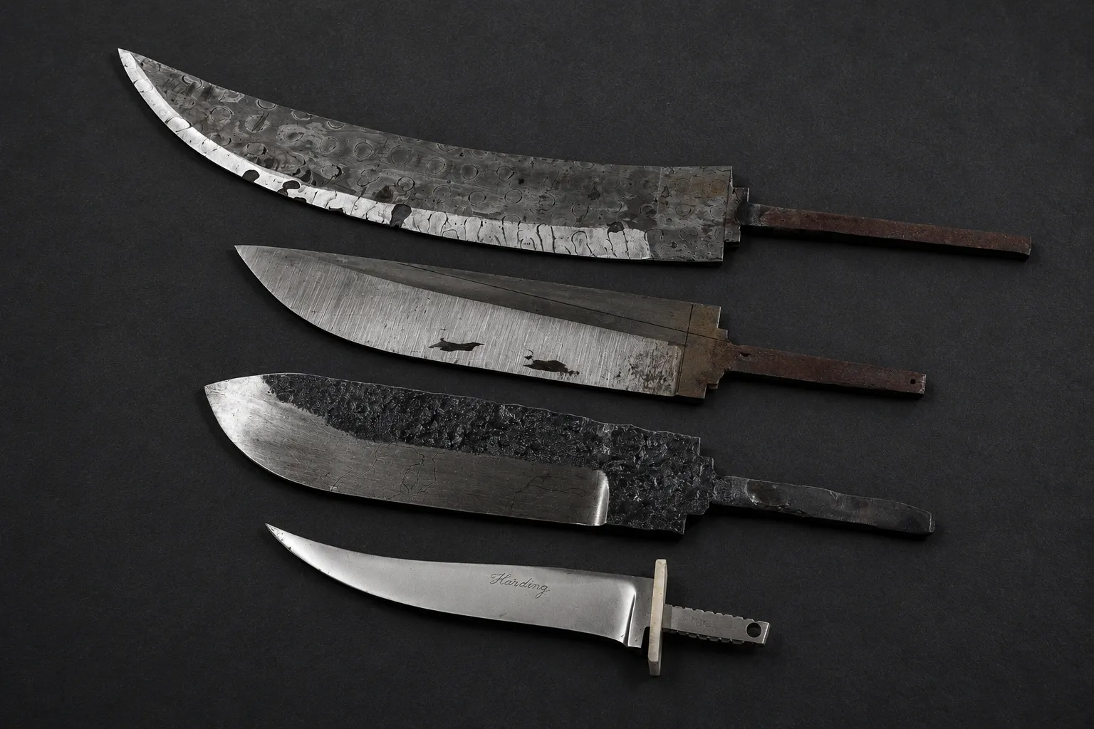 Handmade unfinished knives by Lloyd Harding